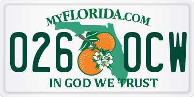 FL license plate 0260CW