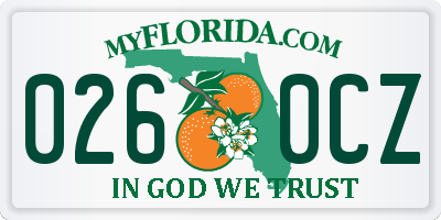 FL license plate 0260CZ