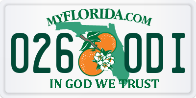FL license plate 0260DI
