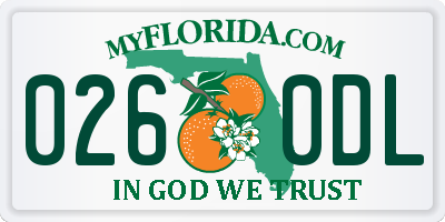 FL license plate 0260DL
