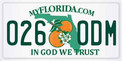 FL license plate 0260DM