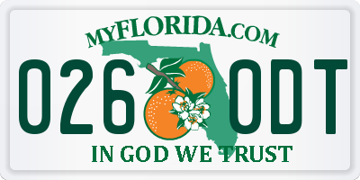 FL license plate 0260DT