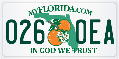 FL license plate 0260EA