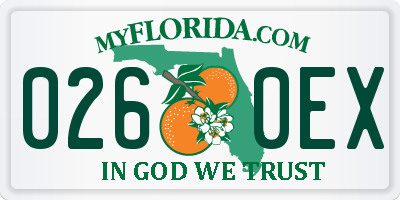 FL license plate 0260EX