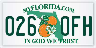 FL license plate 0260FH