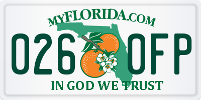 FL license plate 0260FP