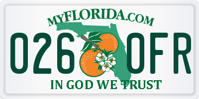 FL license plate 0260FR