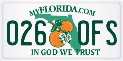 FL license plate 0260FS