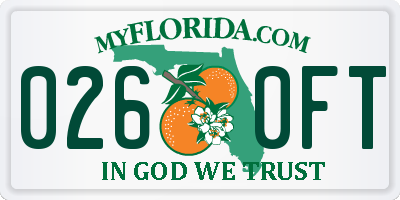 FL license plate 0260FT