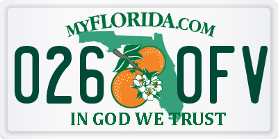 FL license plate 0260FV