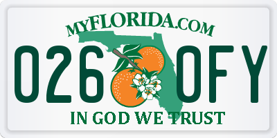 FL license plate 0260FY