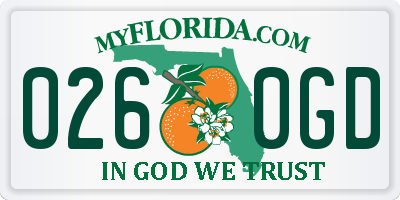 FL license plate 0260GD