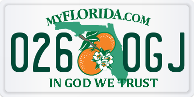 FL license plate 0260GJ