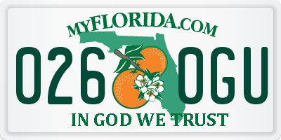 FL license plate 0260GU