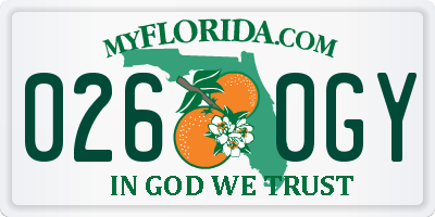 FL license plate 0260GY
