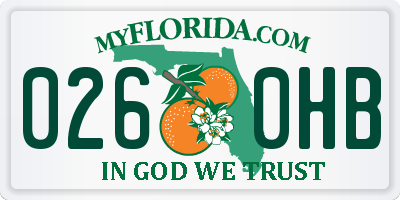FL license plate 0260HB