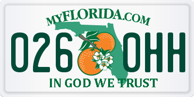 FL license plate 0260HH