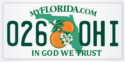 FL license plate 0260HI