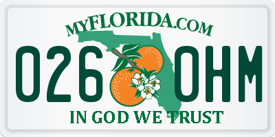 FL license plate 0260HM