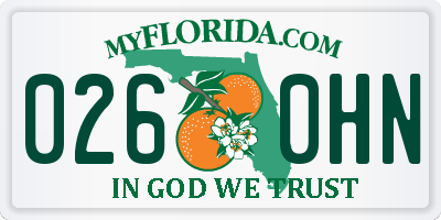 FL license plate 0260HN