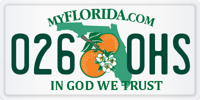 FL license plate 0260HS
