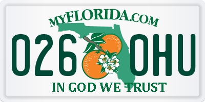 FL license plate 0260HU