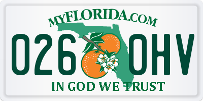 FL license plate 0260HV
