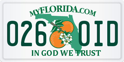 FL license plate 0260ID