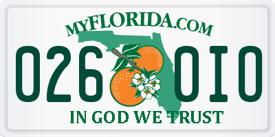 FL license plate 0260IO