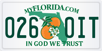 FL license plate 0260IT
