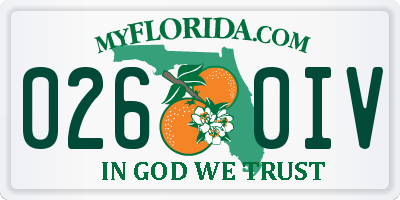 FL license plate 0260IV