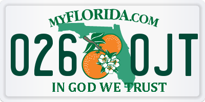 FL license plate 0260JT
