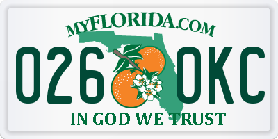 FL license plate 0260KC