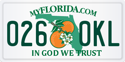 FL license plate 0260KL