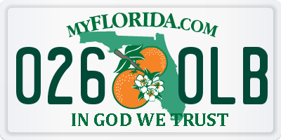 FL license plate 0260LB