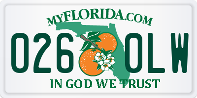 FL license plate 0260LW