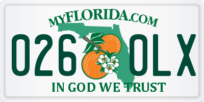 FL license plate 0260LX