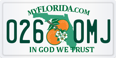 FL license plate 0260MJ