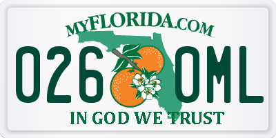 FL license plate 0260ML