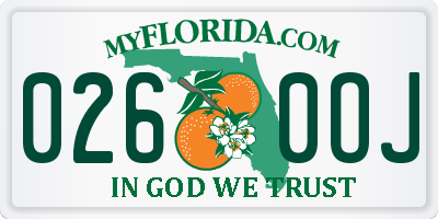 FL license plate 0260OJ