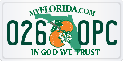 FL license plate 0260PC