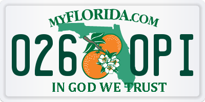 FL license plate 0260PI