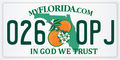 FL license plate 0260PJ
