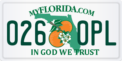FL license plate 0260PL