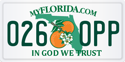 FL license plate 0260PP
