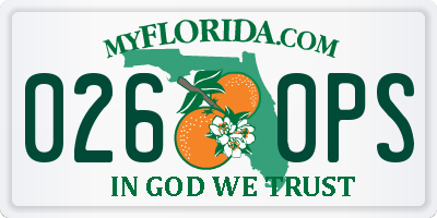 FL license plate 0260PS