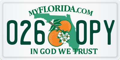 FL license plate 0260PY