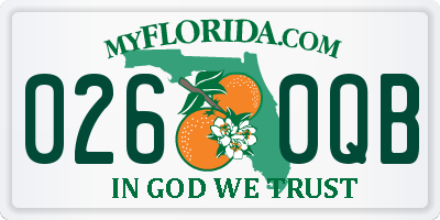 FL license plate 0260QB