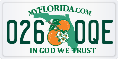 FL license plate 0260QE