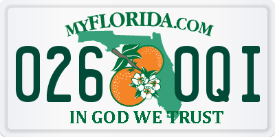FL license plate 0260QI